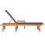 Leżak ze stolikiem, niebieski, lite drewno akacjowe i textilene