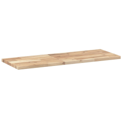 Półki ścienne, 3 szt., 100x30x2 cm, surowe lite drewno akacjowe