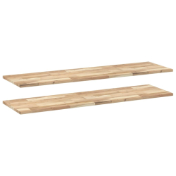 Półki ścienne, 2 szt., 160x40x2 cm, surowe lite drewno akacjowe
