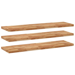 Półki ścienne, 3 szt., 160x40x4 cm, olejowane drewno akacjowe