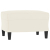 Fotel z podnóżkiem, kremowy, 60 cm, obity aksamit