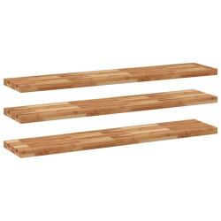 Półki ścienne, 3 szt., 160x30x4 cm, olejowane drewno akacjowe