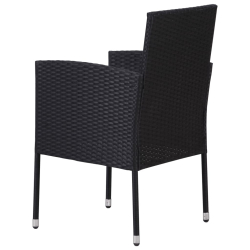 Krzesła ogrodowe z kremowymi poduszkami, 2 szt., czarne