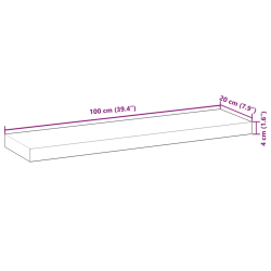 Półki ścienne, 3 szt., 100x20x4 cm, surowe lite drewno akacjowe
