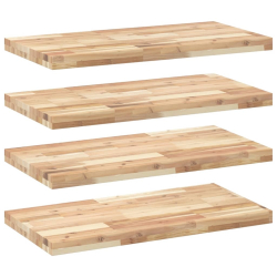 Półki ścienne, 4 szt., 60x40x4 cm, surowe lite drewno akacjowe