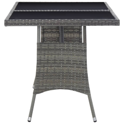 Stół ogrodowy, szary, 140 x 80 x 74 cm, polirattan