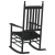 Fotel bujany, zaokrąglone siedzisko, czarny, drewno topolowe