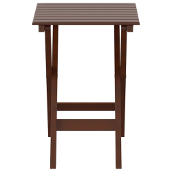 Stolik boczny, składany, brązowy, lite drewno topolowe