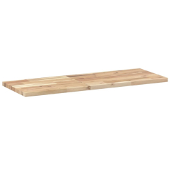 Półki ścienne, 2 szt., 100x30x2 cm, surowe lite drewno akacjowe