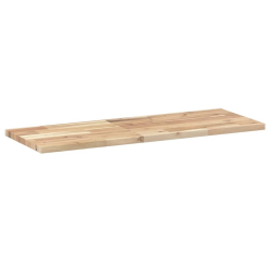 Półki ścienne, 2 szt., 100x30x2 cm, surowe lite drewno akacjowe