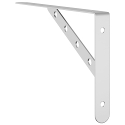 Wsporniki do półek, 4 szt., 30x2,5x15,5 cm, srebrna stal