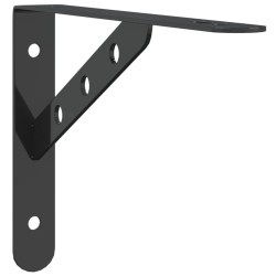 Wsporniki do półek, 4 szt., 23,5x2,5x15,5 cm, czarna stal
