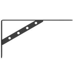 Wsporniki do półek, 4 szt., 30x2,5x15,5 cm, czarna stal