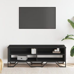 Szafka pod TV, czarna, 122x34x41 cm, materiał drewnopochodny