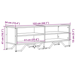 Szafka pod TV, czarna, 122x34x41 cm, materiał drewnopochodny