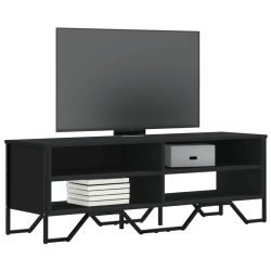 Szafka pod TV, czarna, 122x34x41 cm, materiał drewnopochodny