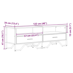 Szafka pod TV, dąb sonoma, 122x34x41 cm materiał drewnopochodny