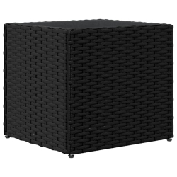 Donica ogrodowa, czarna, 36x30x32 cm, rattan PE