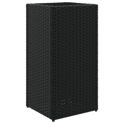 Donica ogrodowa, czarna, 30x30x60 cm, rattan PE