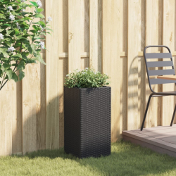 Donica ogrodowa, czarna, 30x30x60 cm, rattan PE