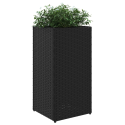 Donica ogrodowa, czarna, 30x30x60 cm, rattan PE