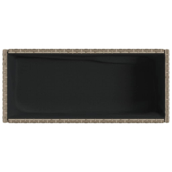 Donica ogrodowa z półką, szara, polirattan