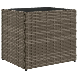 Donica ogrodowa, szara, 36x30x32 cm, rattan PE