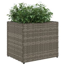 Donica ogrodowa, szara, 36x30x32 cm, rattan PE