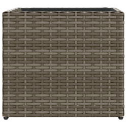 Donica ogrodowa, szara, 36x30x32 cm, rattan PE