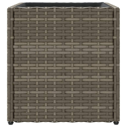 Donica ogrodowa, szara, 36x30x32 cm, rattan PE