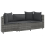 3-częściowa sofa do ogrodu, z poduszkami, szara, polirattanowa