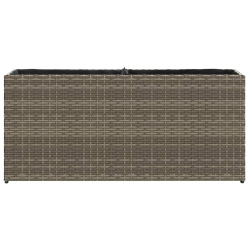 Donica ogrodowa z 2 wkładami, szara, 90x20x40 cm, rattan PE