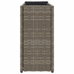 Donica ogrodowa z 2 wkładami, szara, 90x20x40 cm, rattan PE