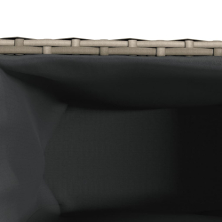 Donica ogrodowa z 2 wkładami, szara, 90x20x40 cm, rattan PE