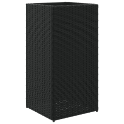 Donica ogrodowa, czarna, 40x40x80 cm, rattan PE