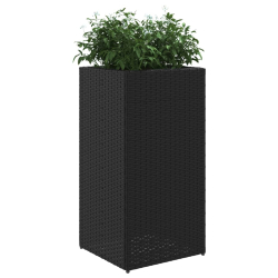 Donica ogrodowa, czarna, 40x40x80 cm, rattan PE