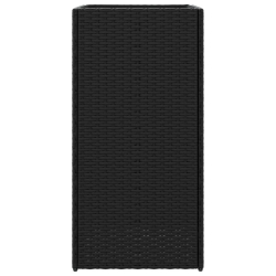 Donica ogrodowa, czarna, 40x40x80 cm, rattan PE