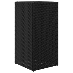 Donica ogrodowa, czarna, 40x40x80 cm, rattan PE