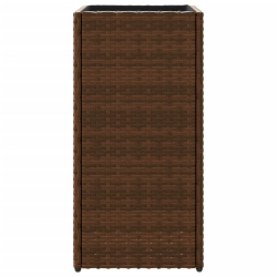 Donica ogrodowa, brązowa, 30x30x60 cm, rattan PE