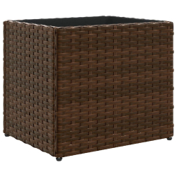 Donica ogrodowa, brązowa, 36x30x32 cm, rattan PE