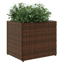 Donica ogrodowa, brązowa, 36x30x32 cm, rattan PE