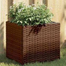 Donica ogrodowa, brązowa, 36x30x32 cm, rattan PE