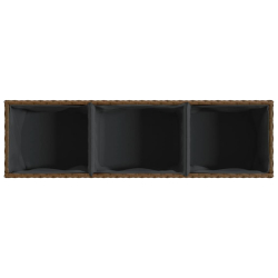 Donica ogrodowa z kółkami i 3 wkładami, brąz, 107x32x38 cm