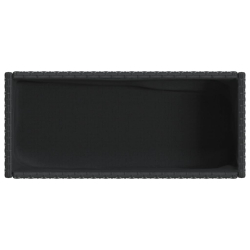 Donica ogrodowa z półką, czarna, polirattan