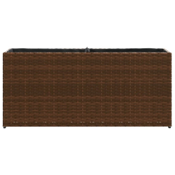 Donica ogrodowa z 2 wkładami, brązowa, 90x20x40 cm, rattan PE