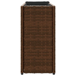 Donica ogrodowa z 2 wkładami, brązowa, 90x20x40 cm, rattan PE
