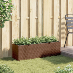 Donica ogrodowa z 3 wkładami, brązowa, 105x30x32 cm
