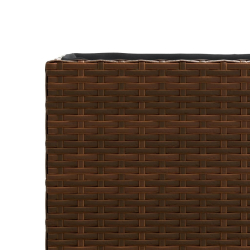 Donica ogrodowa z 3 wkładami, brązowa, 105x30x32 cm