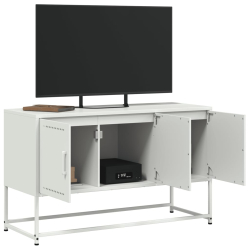 Szafka pod telewizor, biała, 100,5x39x60,5 cm, stalowa