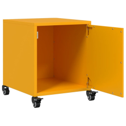 Szafki nocne, 2 szt., musztardowe, 36x39x43,5 cm, stal